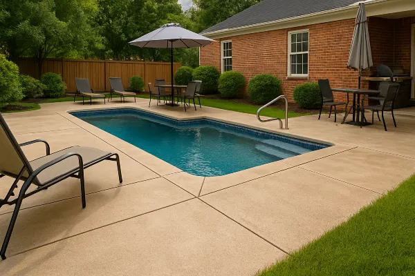 a swimming pool concrete deck from Concrete Contractor Kyle in Kyle, TX - Commercial Concrete Projects