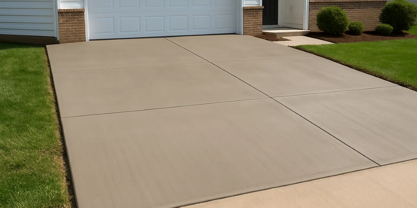 a brand new concrete driveway from Concrete Contractor Kyle in New Braunfels, TX - New Braunfels TX